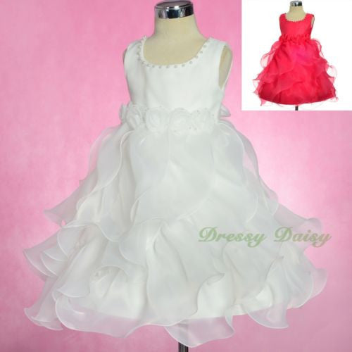 FG325 Ruffles Rosettes Flower Girl Dress Birthday Party Occasion Dress Size 12 Months - 5