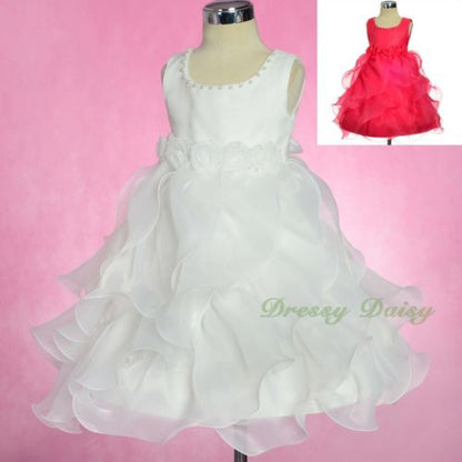 FG325 Ruffles Rosettes Flower Girl Dress Birthday Party Occasion Dress Size 12 Months - 5