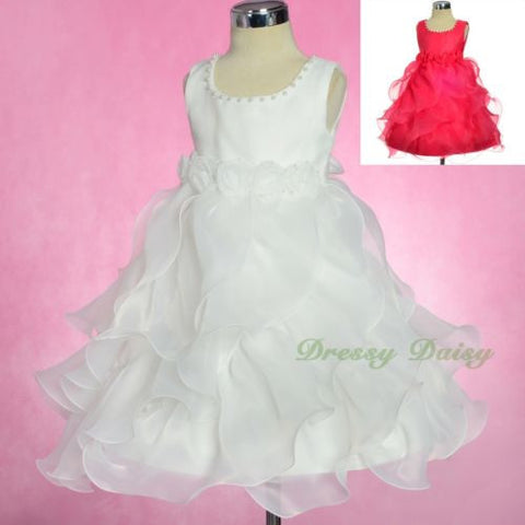 FG325 Ruffles Rosettes Flower Girl Dress Birthday Party Occasion Dress Size 12 Months - 5
