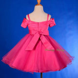 FG277B Hot Pink Little Roses Glittering Skirt Wedding Flower Girl Dress Size 2-9