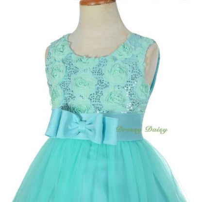 FG293 Girls' Sequin Satin Tulle Pageant Dresses Flower Girl Party Dress Size 3-10