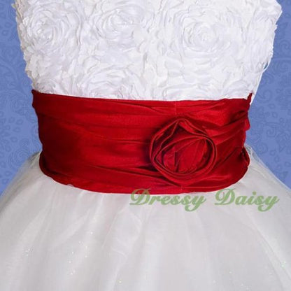 FG160 Beaded Embossed Flower Girl Dresses Wedding Bridesmaid Party Kid Size 2-10