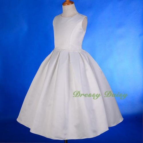 FG218 Girls' Beaded Satin Formal Occasion Dresses Wedding Communion Dress Size 4-14