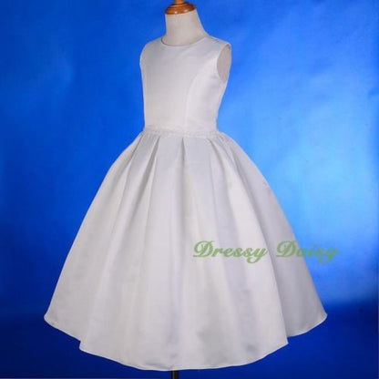 FG218 Girls' Beaded Satin Formal Occasion Dresses Wedding Communion Dress Size 4-14