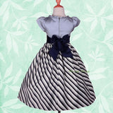 FG244 Striped Cap Sleeves Wedding Flower Girl Occasion Pageant Dresses Size 4-9