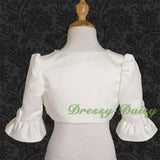 CT001 Ivory Beaded Bolero Jacket Wedding Flower Girl Pageant Party Size 2T-12