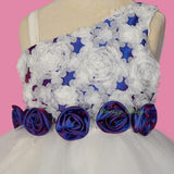 FG281 Girls Rosettes One Shoulder Flower Girl Dresses Party Pageant Dress Size 2-9