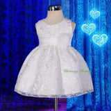 FG272 Embroideries Rosette Floral Pattern Tulle Flower Girl Dress Wedding Size 9 Months - 5