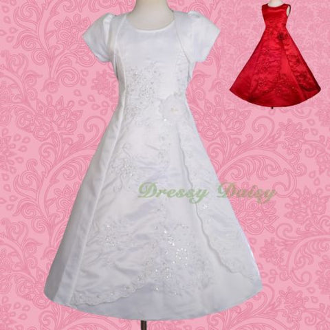 FG134J Beaded Embroideries Communion Special Occasion  Flower Girl Dresses Size 2-11