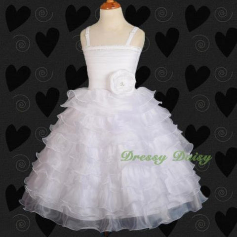FG200 Glittering Diamante 10 Layer Bridesmaid Wedding Flower Girl Dress Size 18 Months - 7
