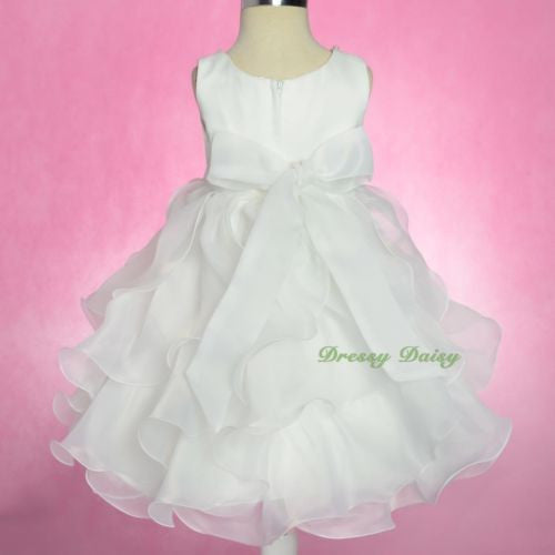 FG325 Ruffles Rosettes Flower Girl Dress Birthday Party Occasion Dress Size 12 Months - 5