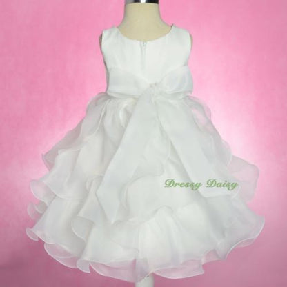 FG325 Ruffles Rosettes Flower Girl Dress Birthday Party Occasion Dress Size 12 Months - 5