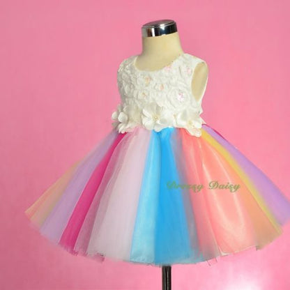 FG328 Girls Beaded Tulle Flower Girl Dresses Pageant Party Birthday Dress Size 12 Months - 4
