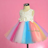 FG328 Girls Beaded Tulle Flower Girl Dresses Pageant Party Birthday Dress Size 12 Months - 4
