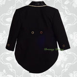 ST015A Baby Boys' Jacquard Vest 5 Pieces Formal Tuxedo Suit With Tail Christening Outfit Size 9 Months - 3