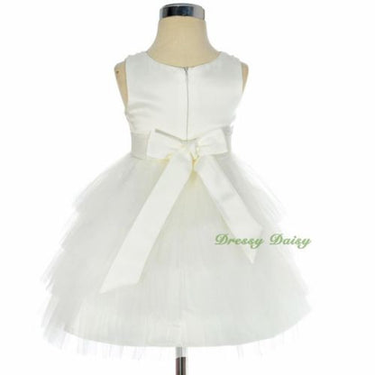 FG292 Baby Girls Beads Tulle Tiered flower Girl  Pageant Birthday Dresses Size 6 Months - 3