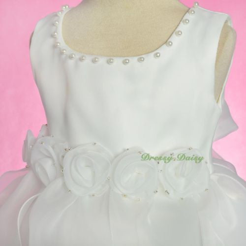 FG325 Ruffles Rosettes Flower Girl Dress Birthday Party Occasion Dress Size 12 Months - 5
