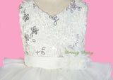 FG299 Ivory Organza Satin Tiered Formal Dress Wedding Flower Girl Party Size 3-10