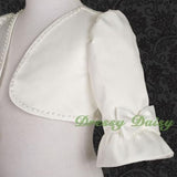 CT001 Ivory Beaded Bolero Jacket Wedding Flower Girl Pageant Party Size 2T-12