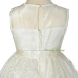 FG289 Elegant Floral Embroideries Skirt See-Through Wedding Flower Girl Dress Size 4-8