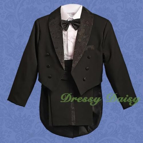 ST001A Boys' 5 Pcs Set Tail Formal Tuxedo Suits Christening Outfit Pageboy Size 9 Months - 8