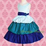 FG180 Girls' Satin Tiered Bubble Flower Girl Dresses Party Pageant Dress Size 4-12