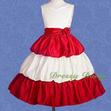 FG180 Girls' Satin Tiered Bubble Flower Girl Dresses Party Pageant Dress Size 4-12