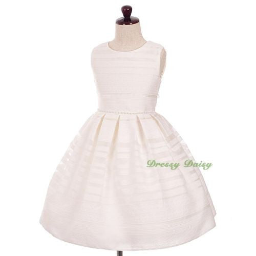 FG334 Embroidery Jacquard Dress Flower Girl Wedding Occasion Birthday Size 4-11