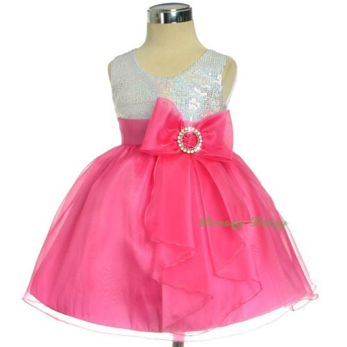 FG316 Girls' Sequined Wedding Flower Girl Formal Occasion Party Dress Up Size 12 Months - 4