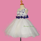 FG281 Girls Rosettes One Shoulder Flower Girl Dresses Party Pageant Dress Size 2-9