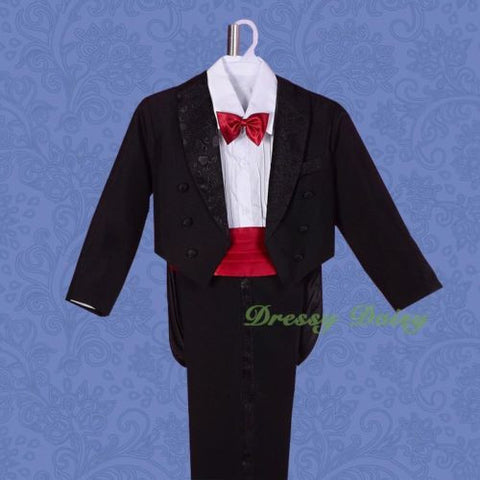 Child tuxedo jacket tails red sale