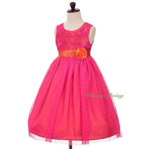 FG336 Girls' Soutache Tulle Special Pageant Party Birthday Occasion Dress Size 18 Months - 6X