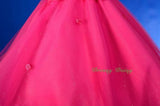 FG277B Hot Pink Little Roses Glittering Skirt Wedding Flower Girl Dress Size 2-9