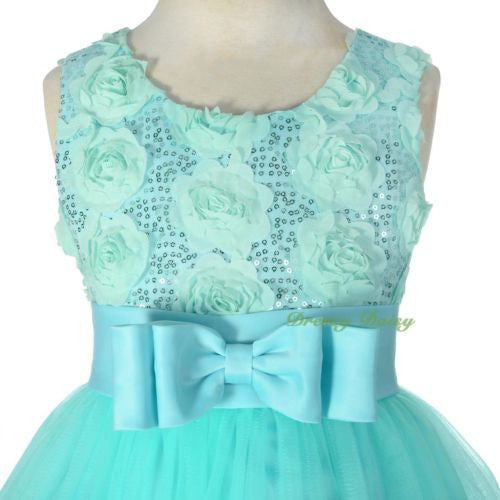 FG293 Girls' Sequin Satin Tulle Pageant Dresses Flower Girl Party Dress Size 3-10