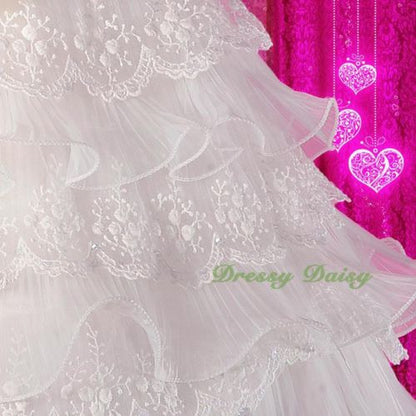 FG260 Rich Pearl Lace Flower Girl Dresses Wedding Communion Pageant Dress Size 2-10