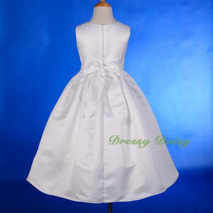 FG218 Girls' Beaded Satin Formal Occasion Dresses Wedding Communion Dress Size 4-14