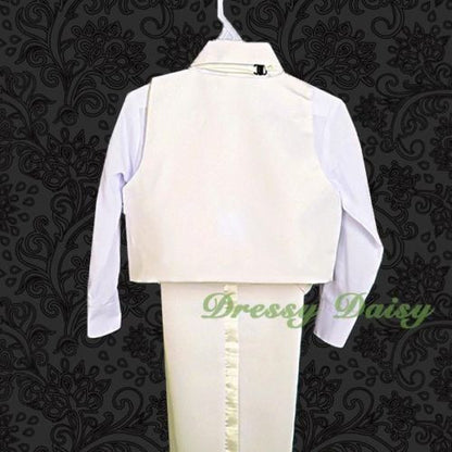 ST022A Baby Boys' 5 Pcs Set Formal Tuxedo Suits No Tail Wedding Christening Outfits Size 0 Months to 4T