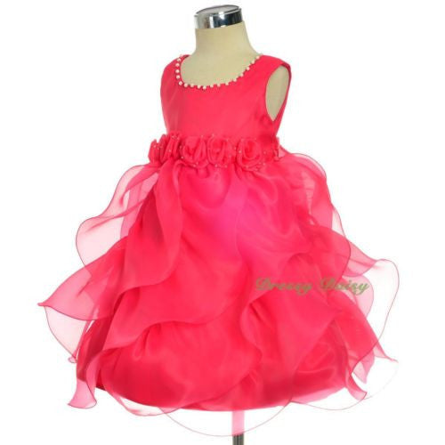 FG325 Ruffles Rosettes Flower Girl Dress Birthday Party Occasion Dress Size 12 Months - 5