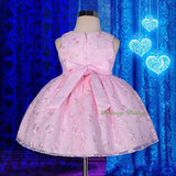 FG272 Embroideries Rosette Floral Pattern Tulle Flower Girl Dress Wedding Size 9 Months - 5