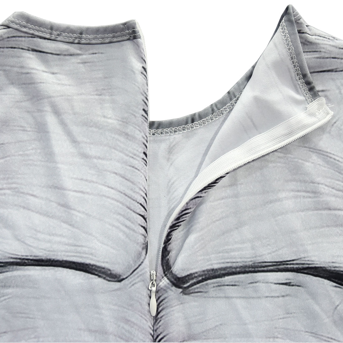 full body white zentai costume kids back zipper detail
