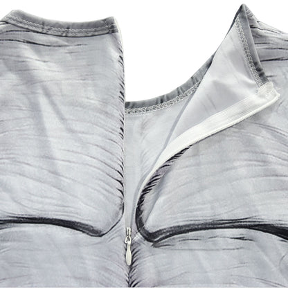 full body white zentai costume kids back zipper detail
