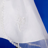 CN009 Baby Girls' Pearls Embroidered Baptism Christening Gown Dress With Cape And Bonnet Infant Size 0-12 Months