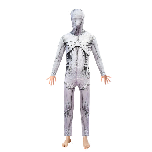 FC252A - White Monster Halloween Costume Zentai Jumpsuit for Kids Boys