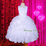 FG234 Girls Ruffle Flower Girl Dresses Pageant Gown Party Communion Dress Size 4-12