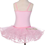 BA057 Girl Diamante Ribbon Ballet Tutu Dancewear Fairy Costume Leotard Size 3T-8