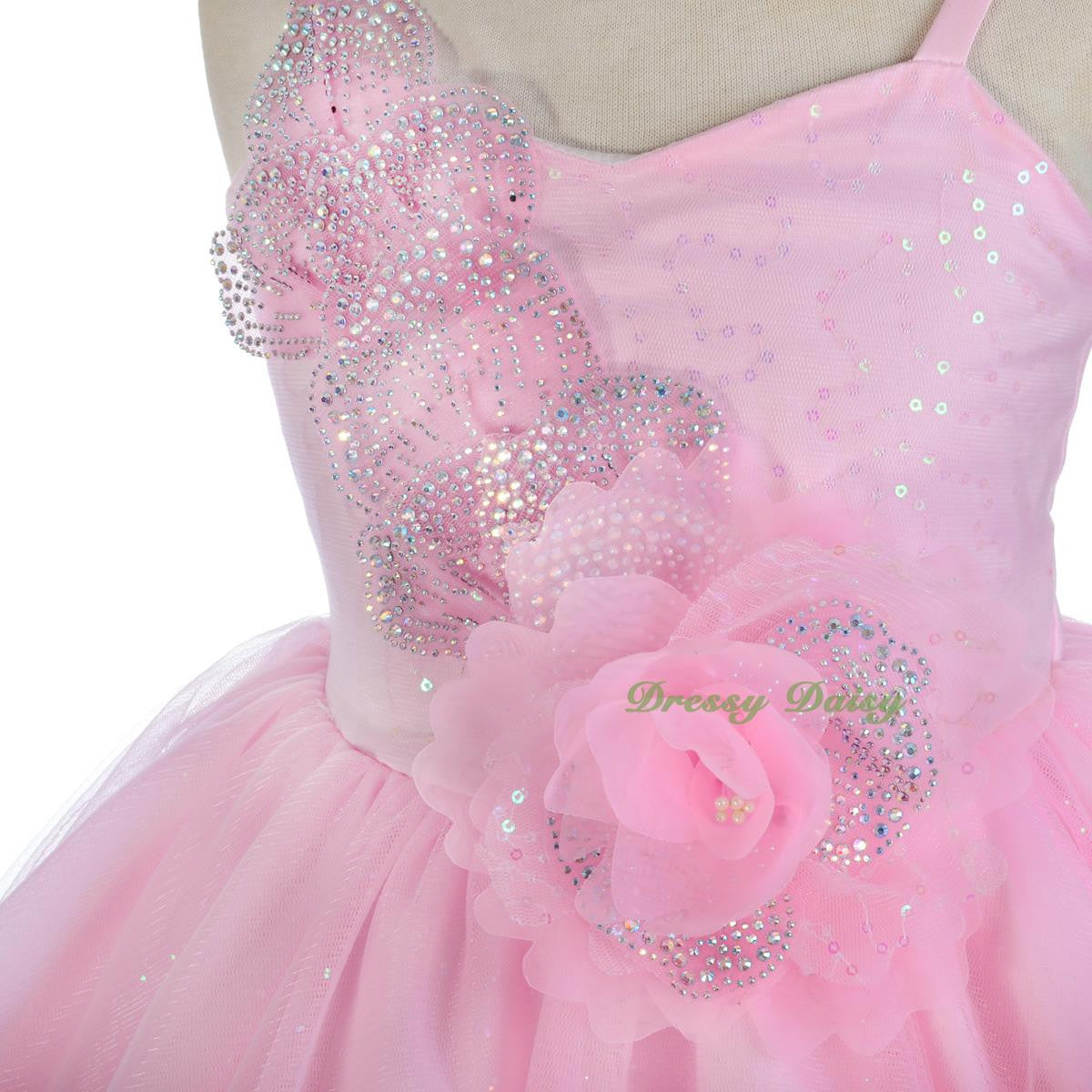 FG302 Girls Diamante Sequin Tulle Flower Girl Dresses Party Pageant Dress Size 2-8