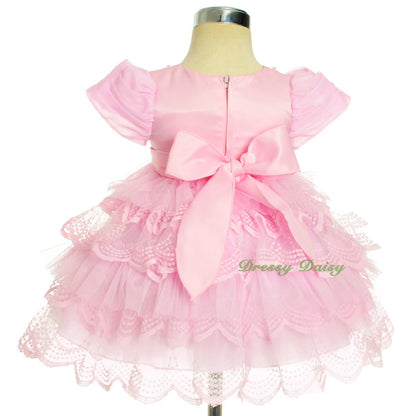 FG323 Beaded Scallop Hemline Dresses Pageant Birthday Occasion Baby Size 9-24 Months
