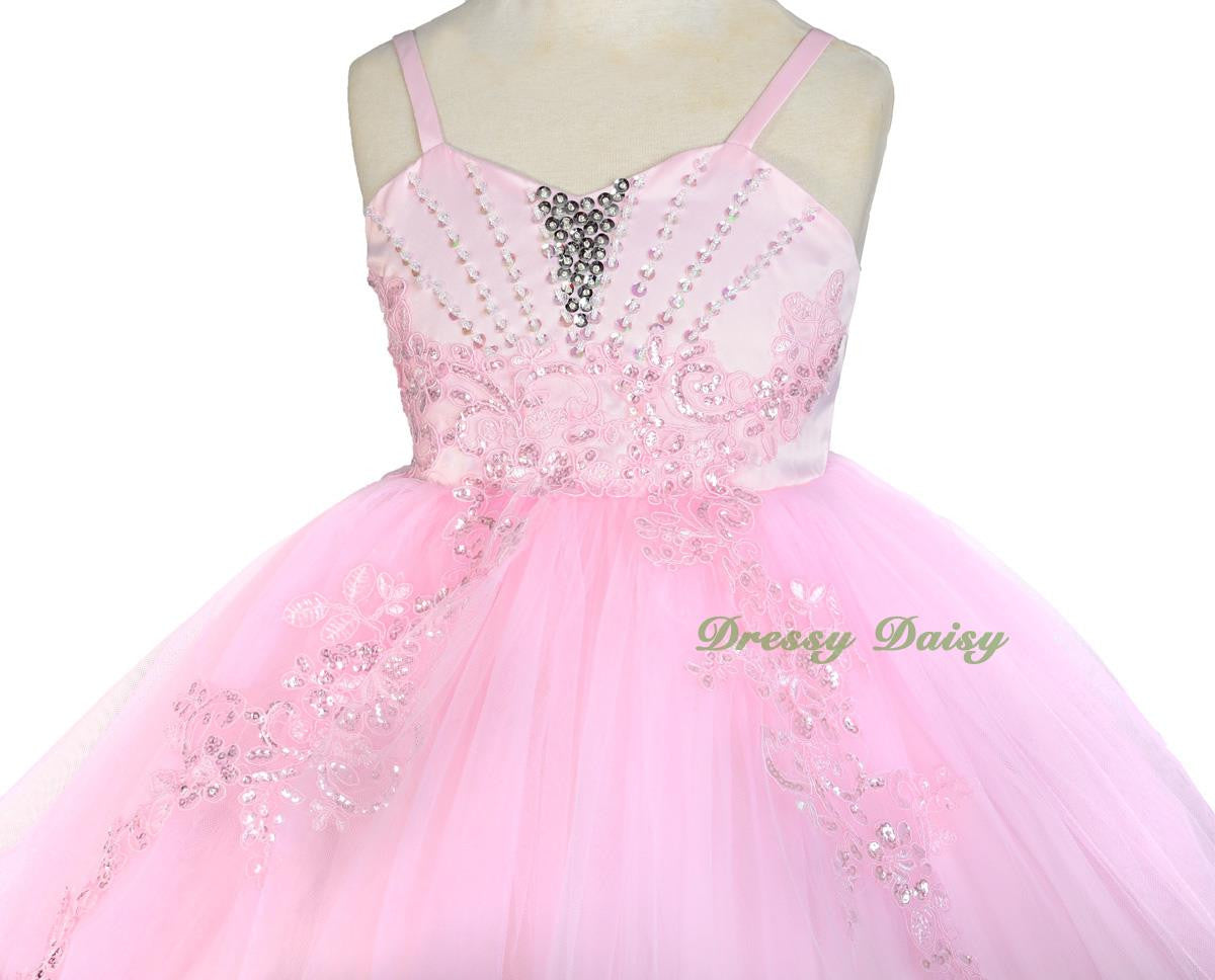 FG303 Rich Beaded Embroidery Flower Girl Dress Wedding Party Occasion Kid Size 18 Months - 7