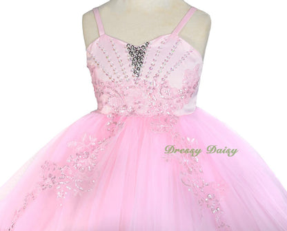 FG303 Rich Beaded Embroidery Flower Girl Dress Wedding Party Occasion Kid Size 18 Months - 7