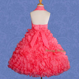 FG148 Girls Beads Halter Embossed Flower Girl Dresses Party Pageant Dress Size 2-9